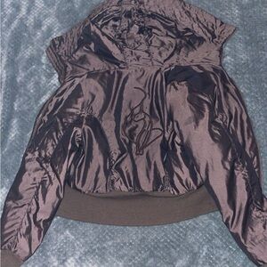 Shiny Brown Hooded Jacket